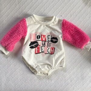 6-12 month love is so fetch onesie